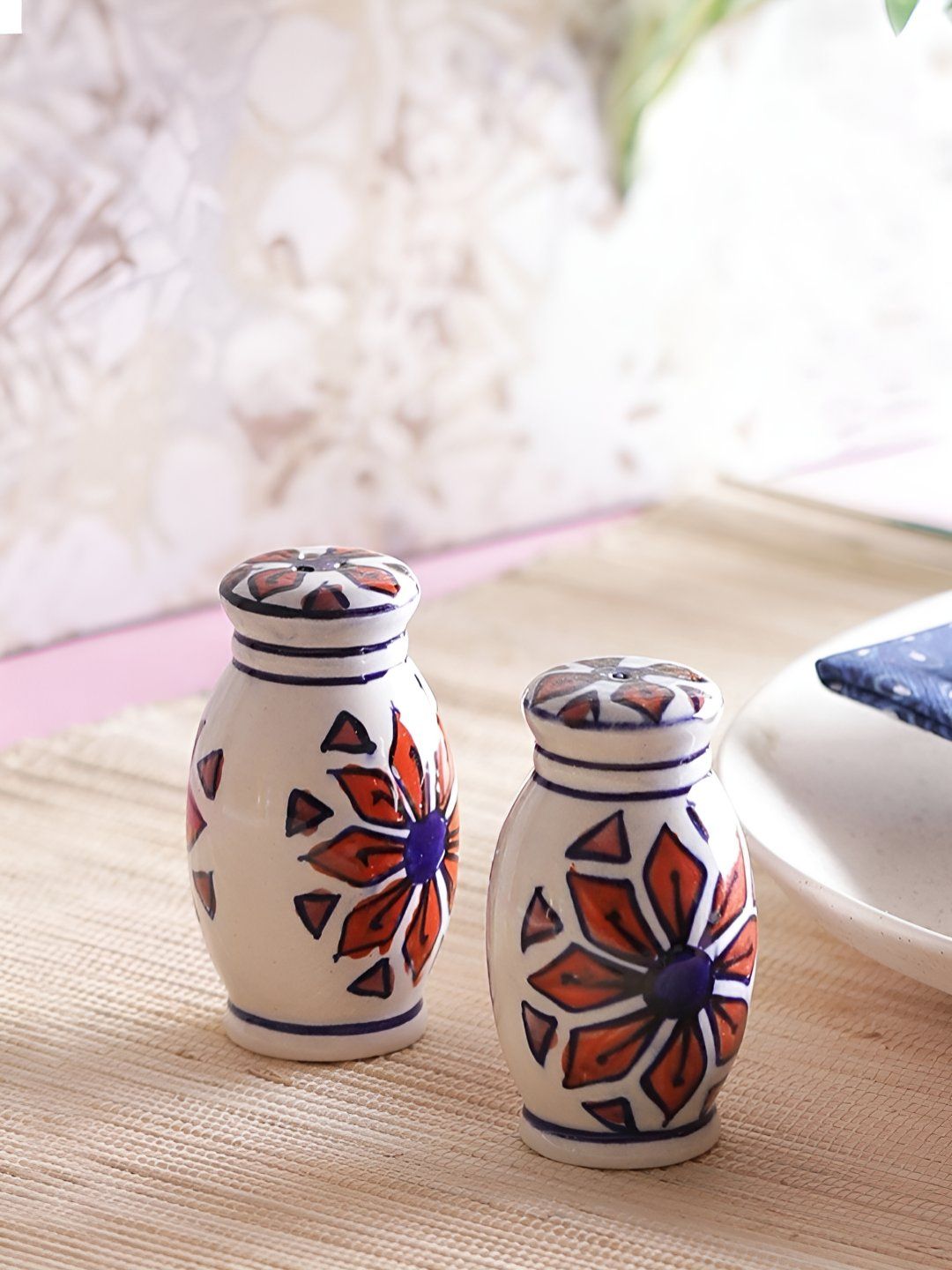 Buy VarEesha Orange Ceramic Salt and Pepper Shakers - Salt and