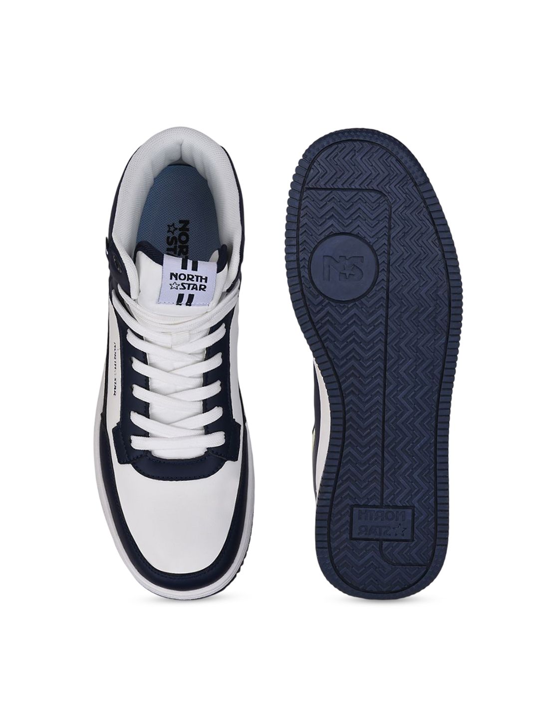Buy North Star Men Colourblocked Mid-Top Round Toe Sneakers