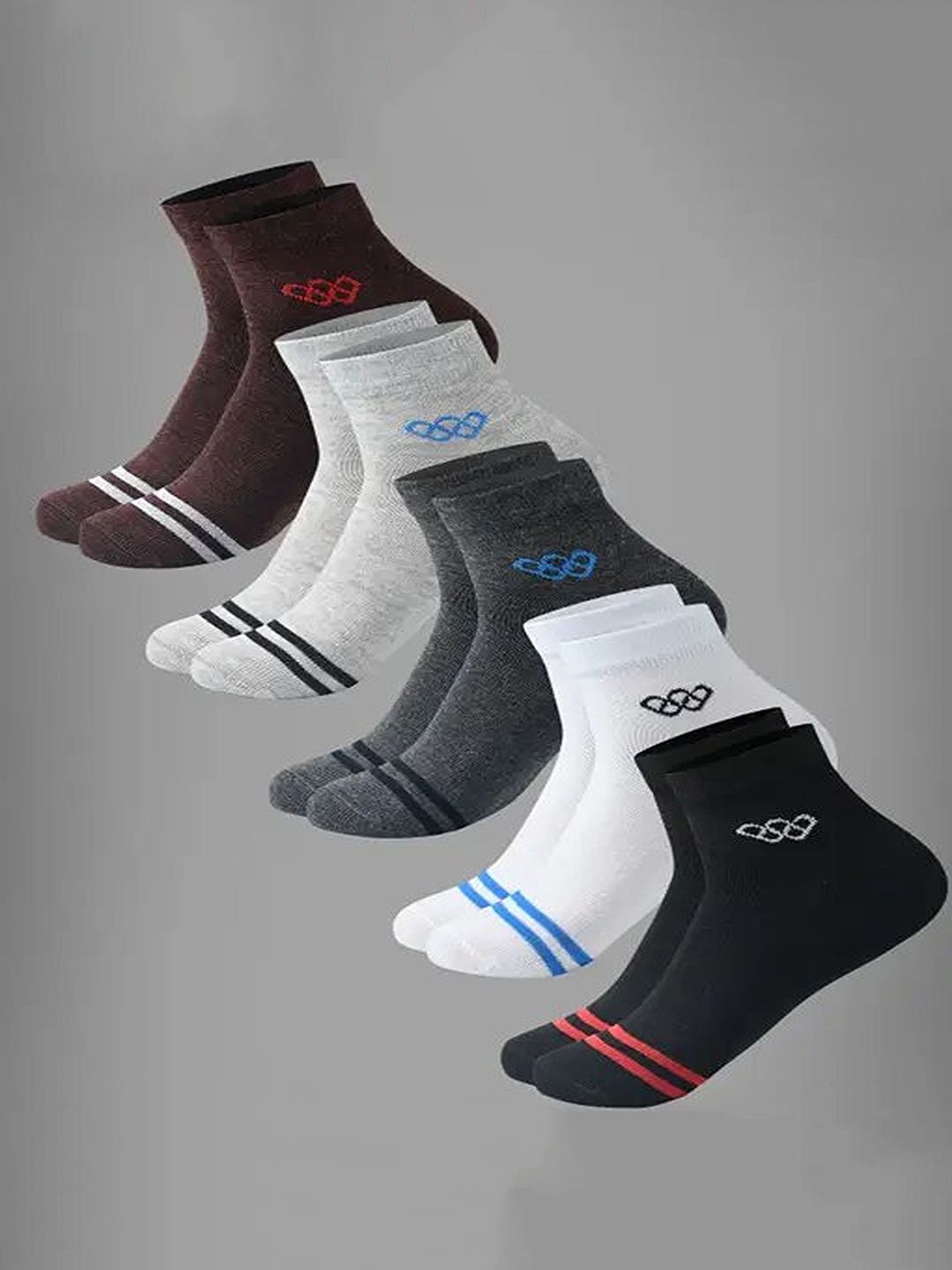 CAVENDERS Men 5Pcs Patterned Ankle-Length Socks