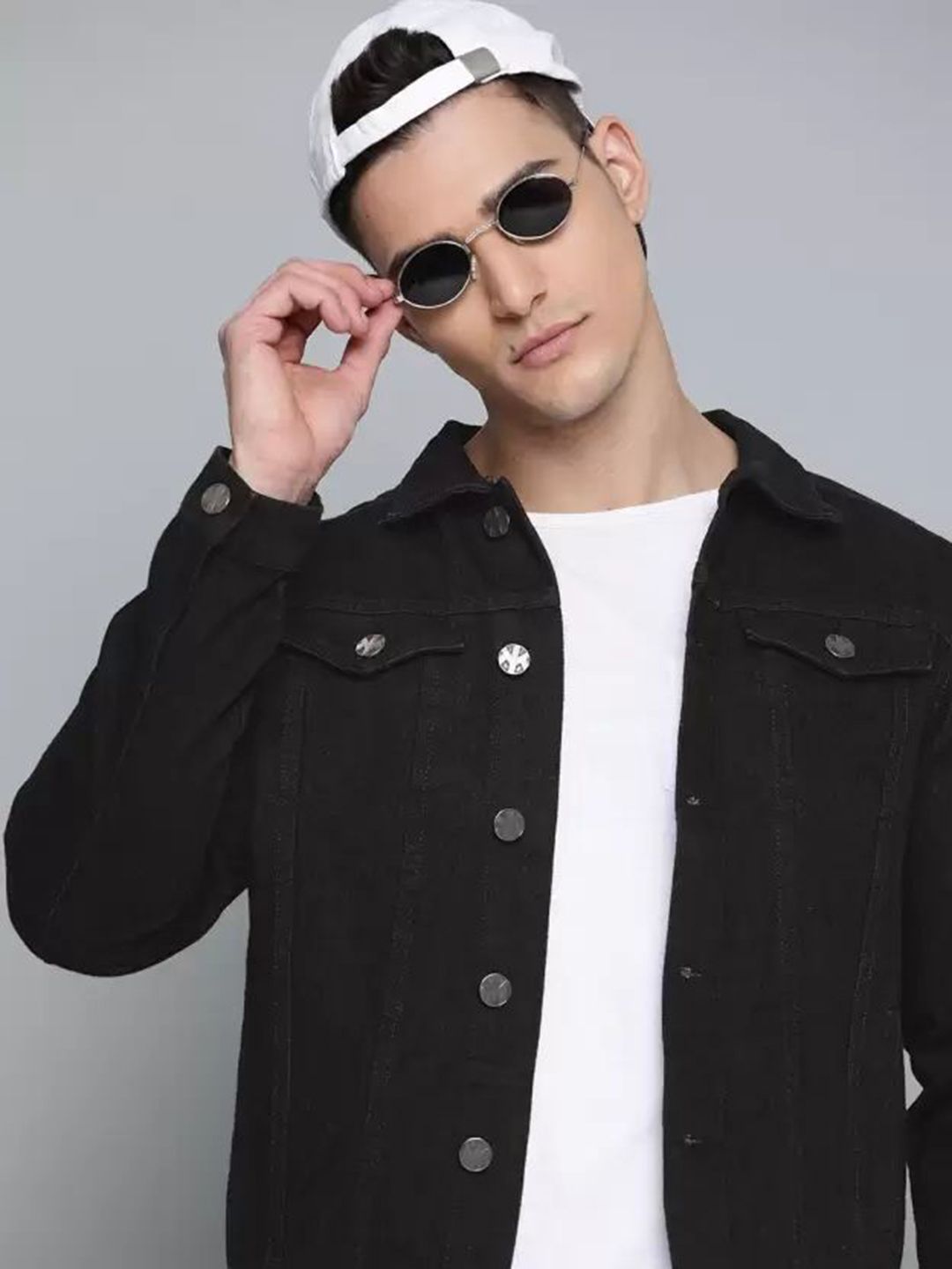 KLIZEN Men Denim Jacket with Patchwork