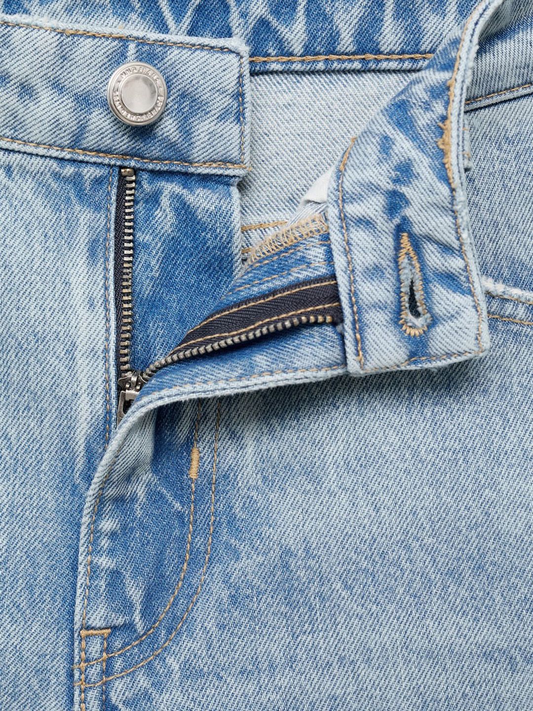 Blanca Straight Fit Mid-Rise Pure Cotton Jeans