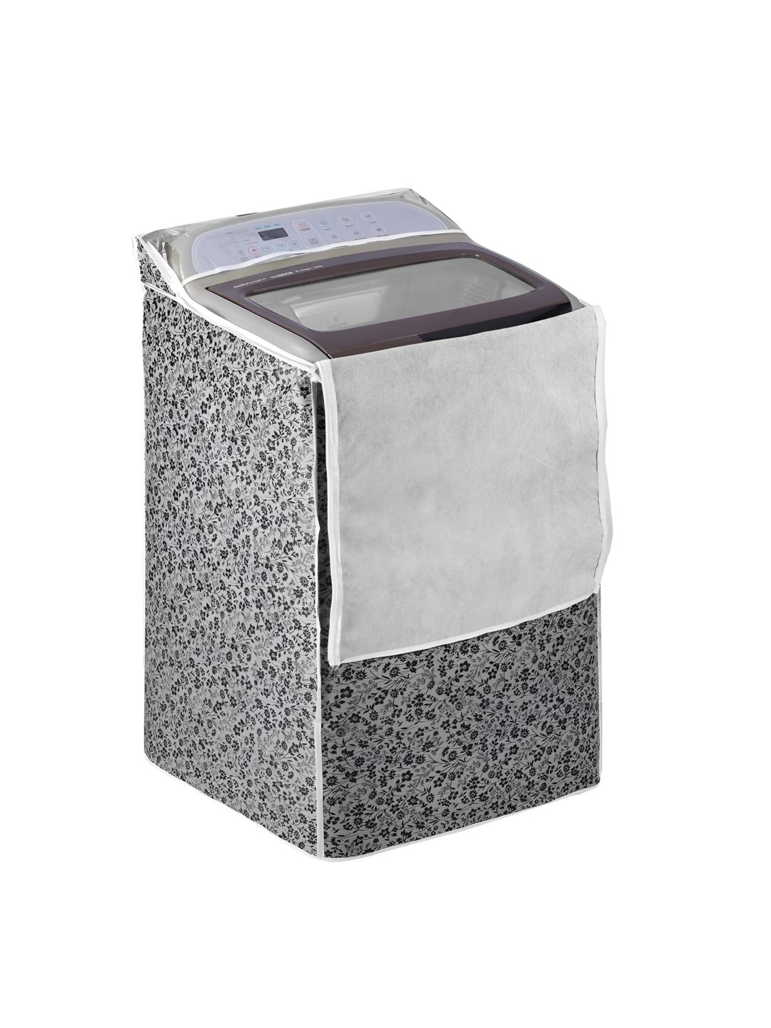 AMPEREUS Black & Grey Printed Automatic Top Load WashingMachineCover