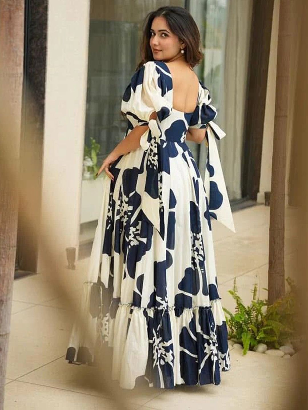 women's smocked maxi dresses Baltic Born Womens Marie Mock Neck Maxi Dress | Sage Floral