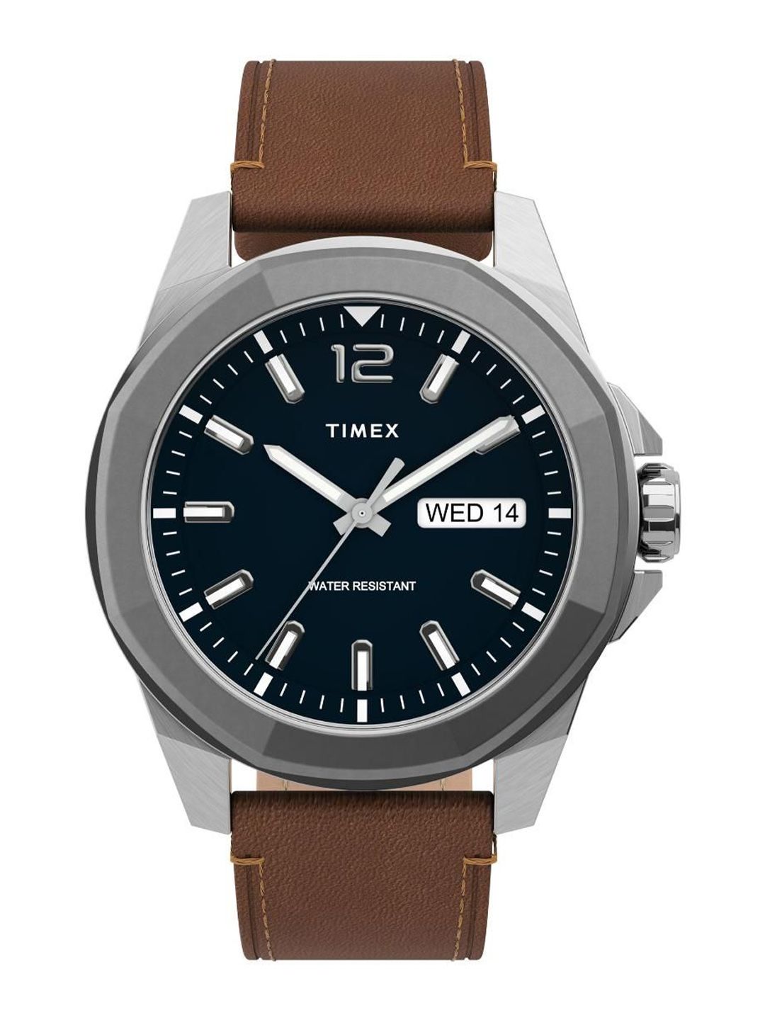 Timex Timex Men Brass Dial & Leather Straps Analogue Watch