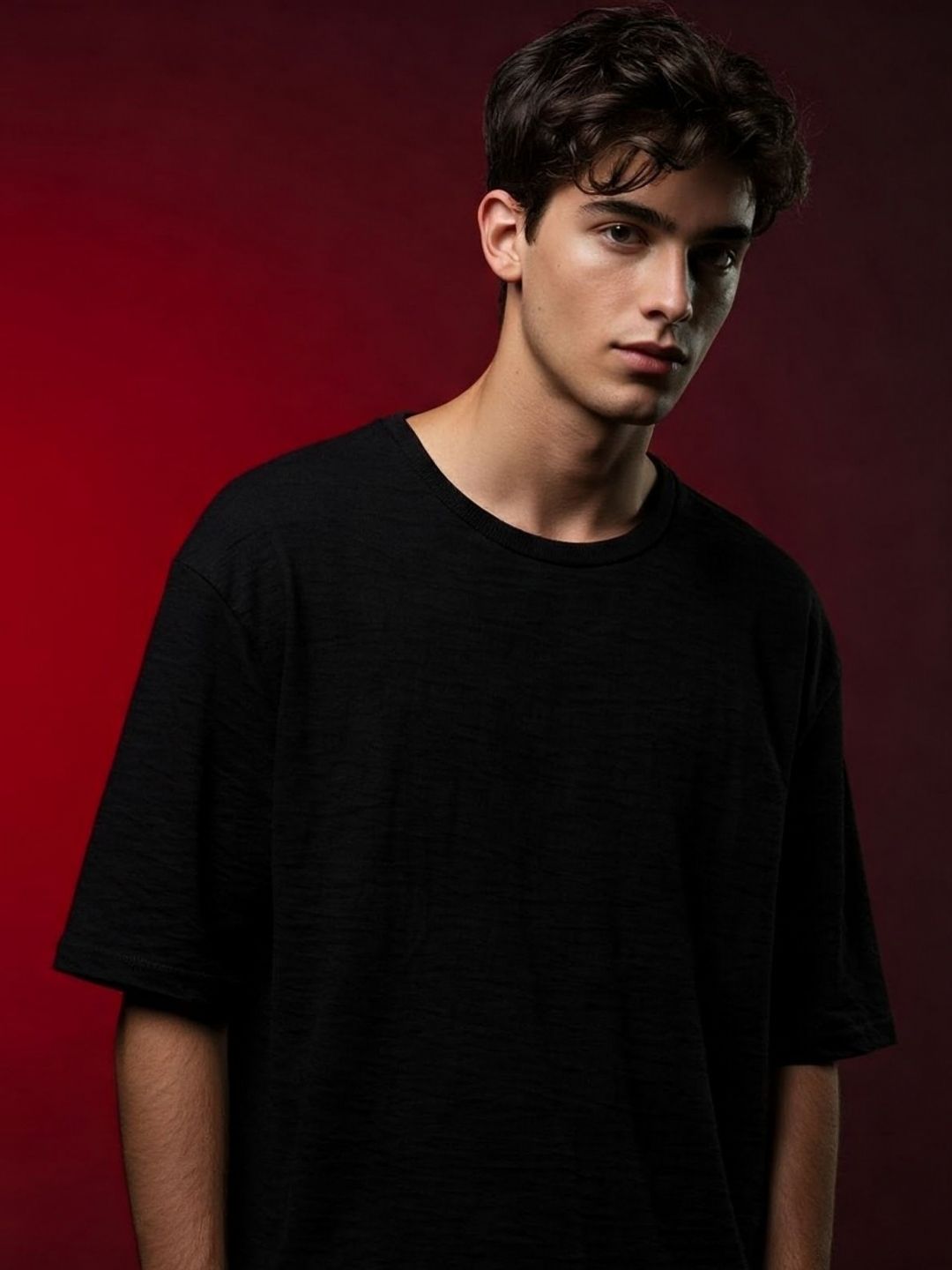 SMAN Men Solid Oversized Cotton T-shirt