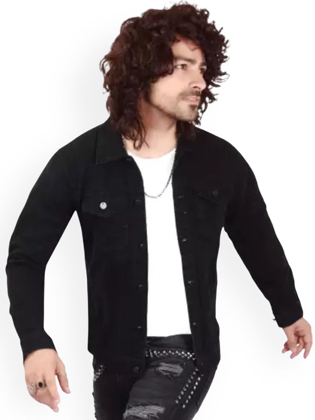 KLIZEN Men Typography Printed Cotton Denim Jacket