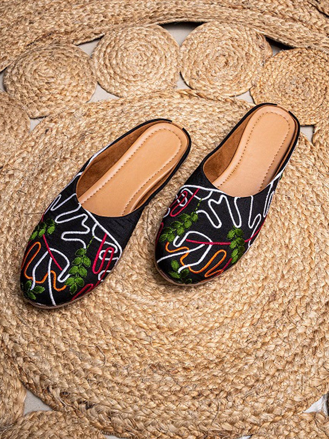 DressBerry DressBerry Women Mules with Embroidered Flats