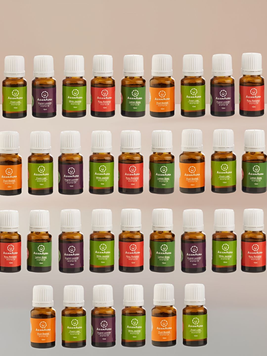 Asian Aura 36-Pcs Brown Aroma Oils10ml