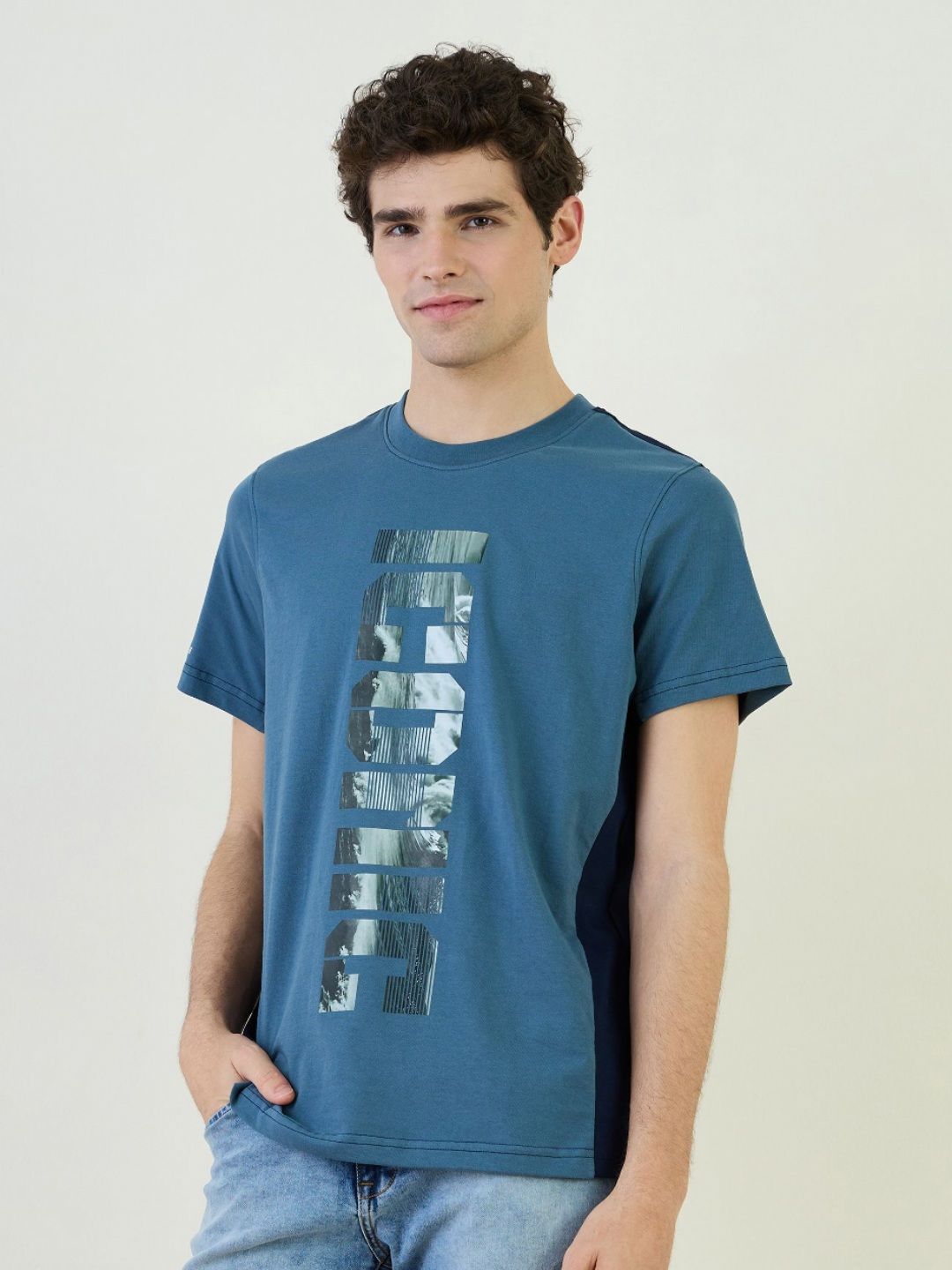 Iconic Men Printed Pure Cotton T-shirt