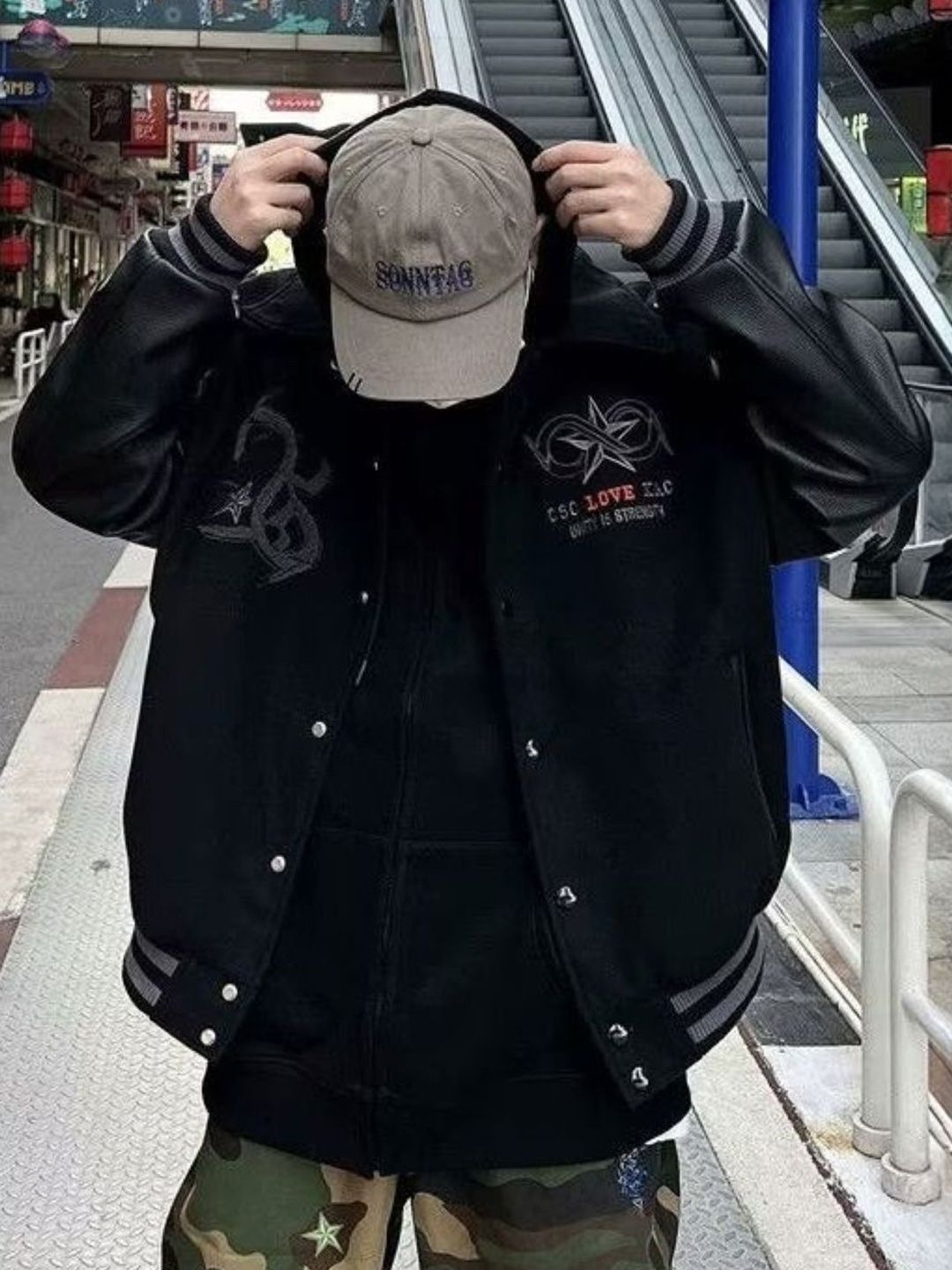 KPOP Hooded Long Sleeves Open Front Jacket