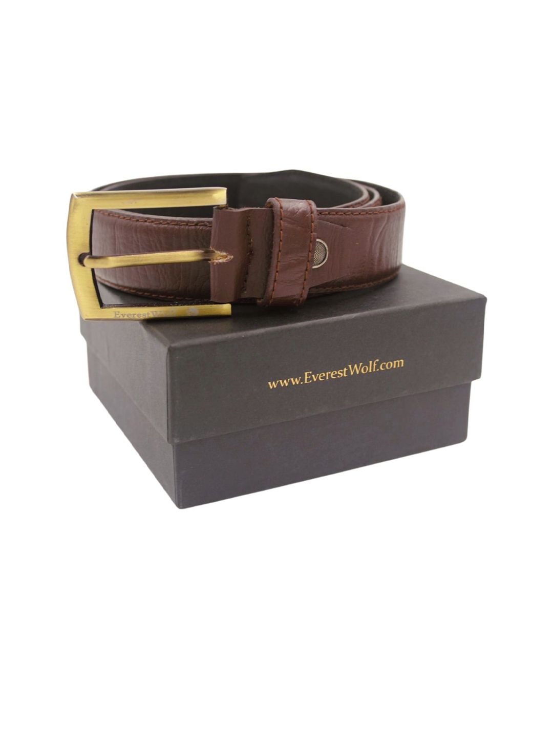 Everestwolf Men Textured Leather Formal Belt