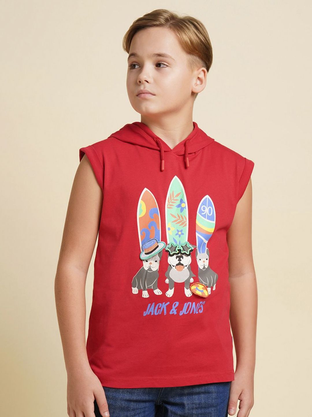 Jack & Jones Junior Jack & Jones Junior Boys Printed Hooded Pockets T-shirt