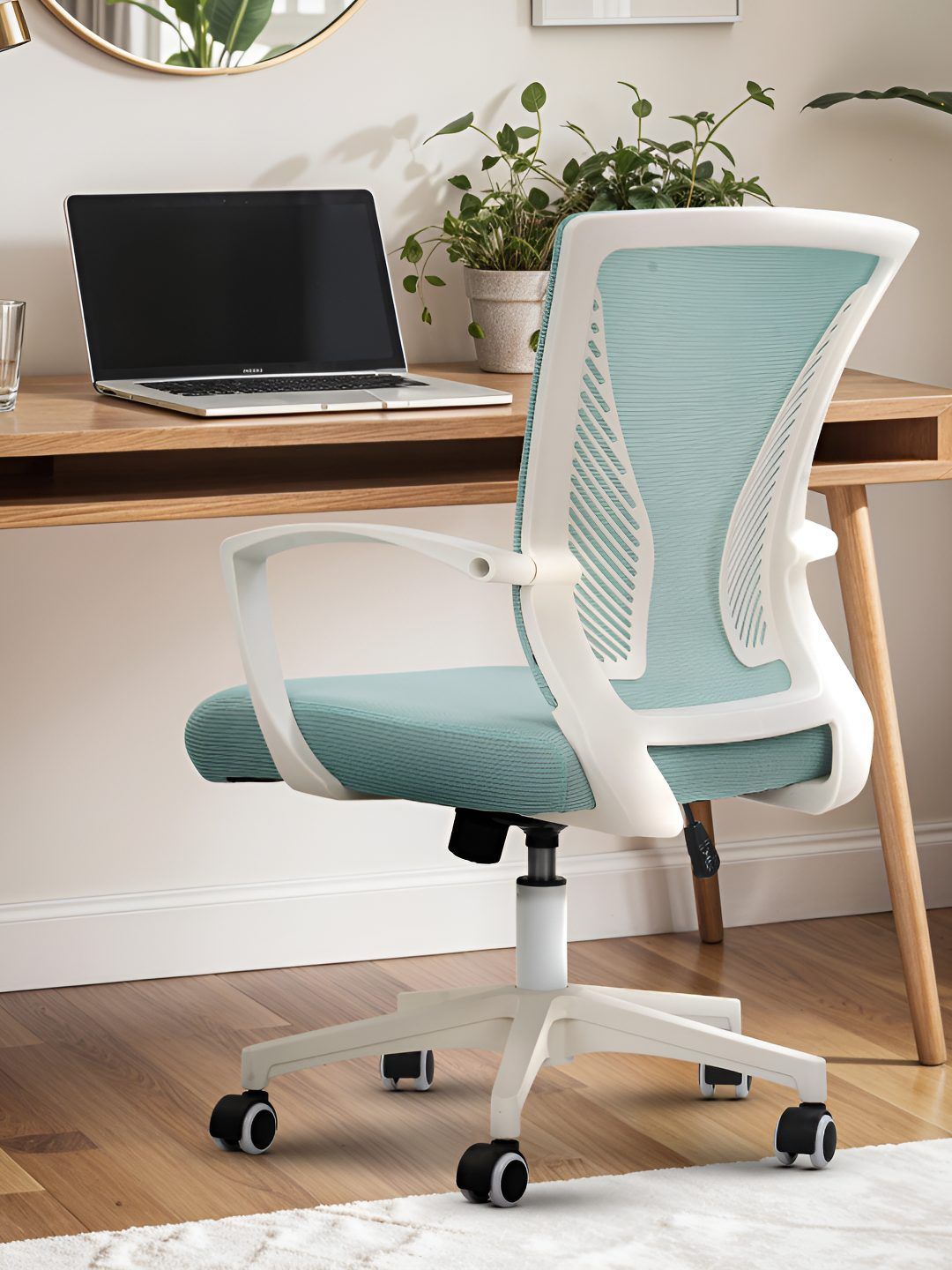 DROGO Ergonomic Blue High Back Mesh Adjustable Seat Rocking & Winged Back Study Chair