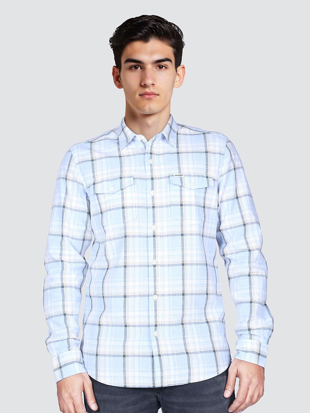 Wrangler Men Opaque Checked Casual Shirt