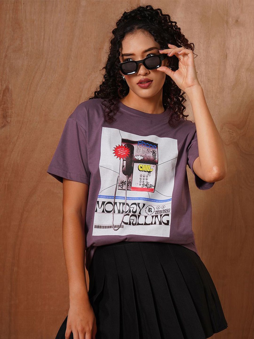 The Roadster Lifestyle Co Printed Cotton Oversized Tshirt