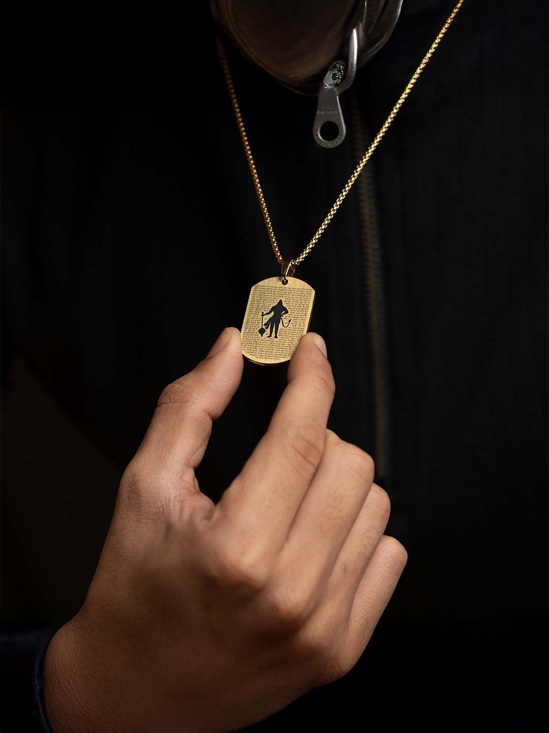 Mesmerize Men Stainless Steel Gold-Plated Pendant With Chain