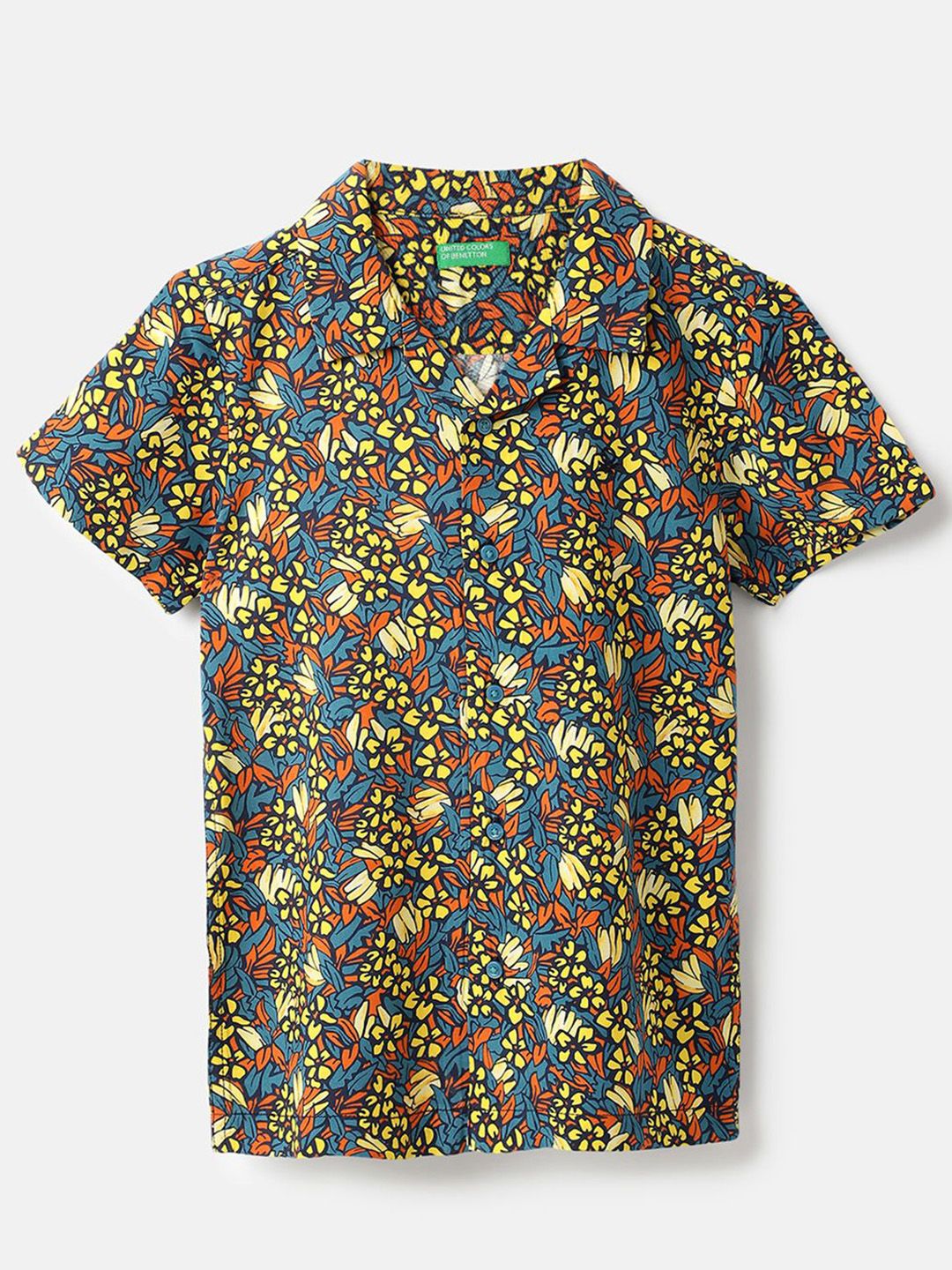 United Colors of Benetton Boys Floral Opaque Printed Casual Shirt