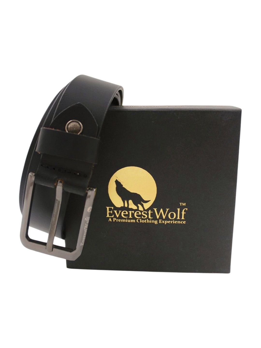 Everestwolf Men Textured Leather Formal Belt