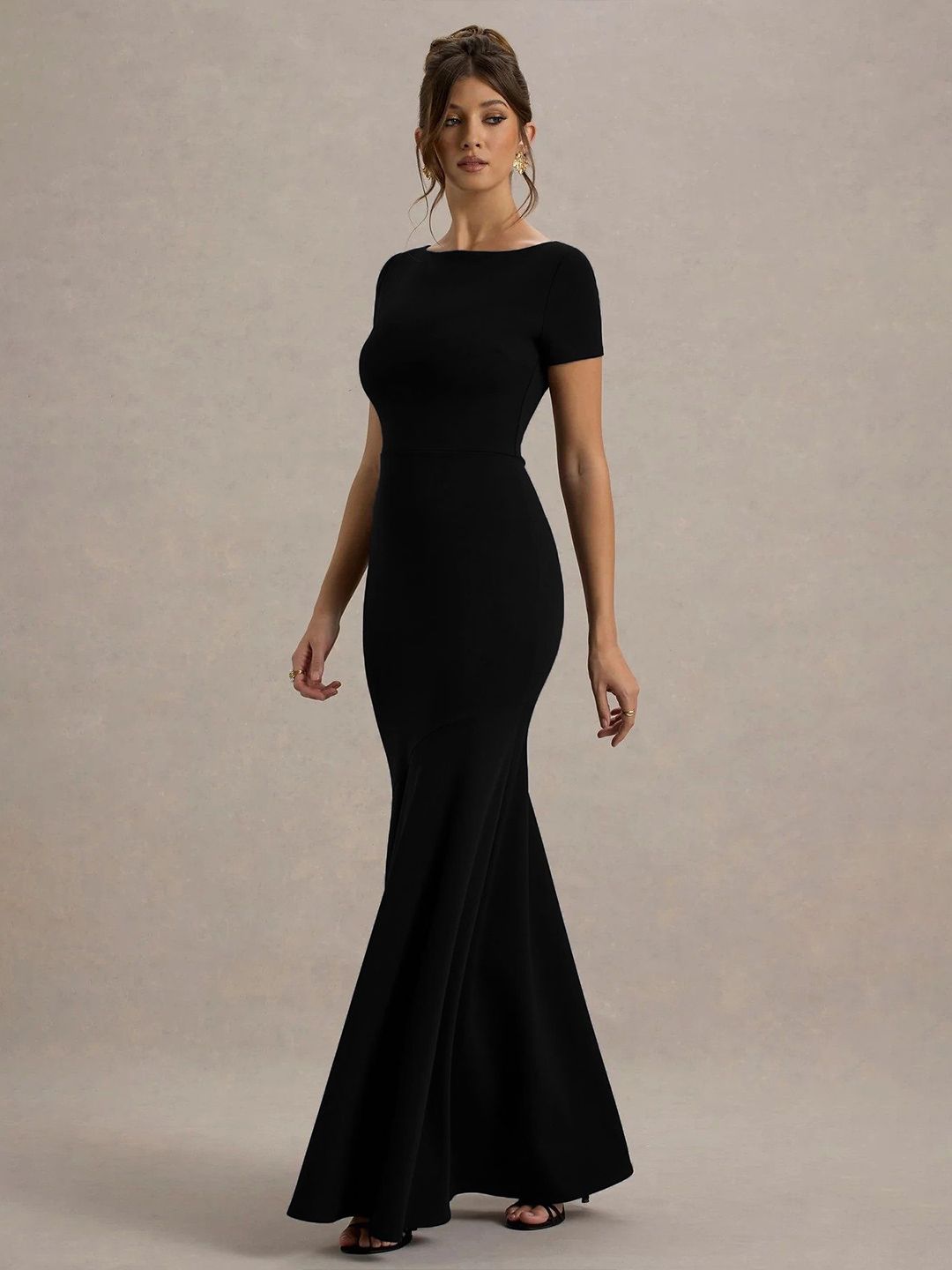 indi boat neck bodycon maxi dress in black Indi Maxi Dress