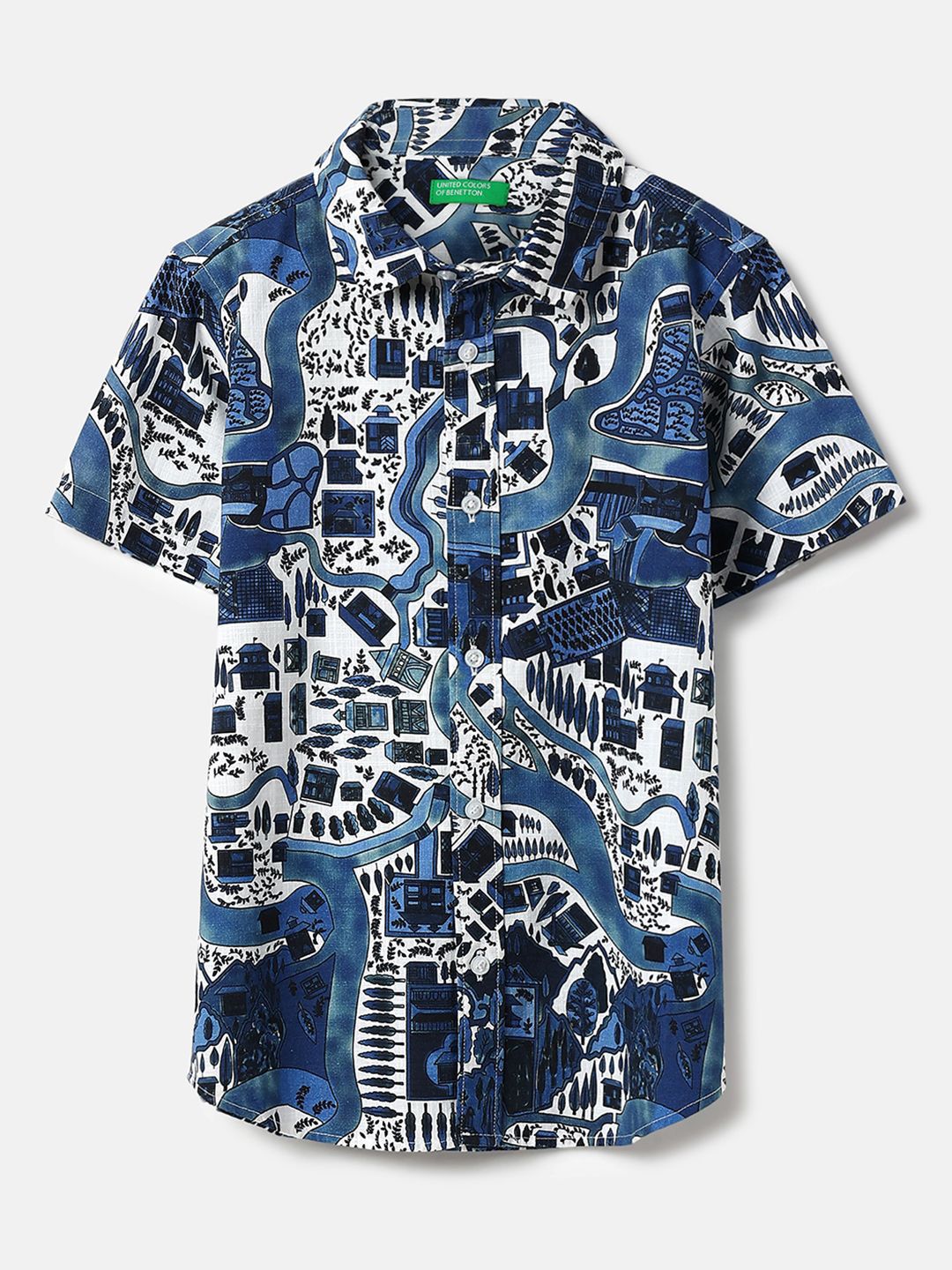United Colors of Benetton Boys Floral Opaque Printed Casual Shirt