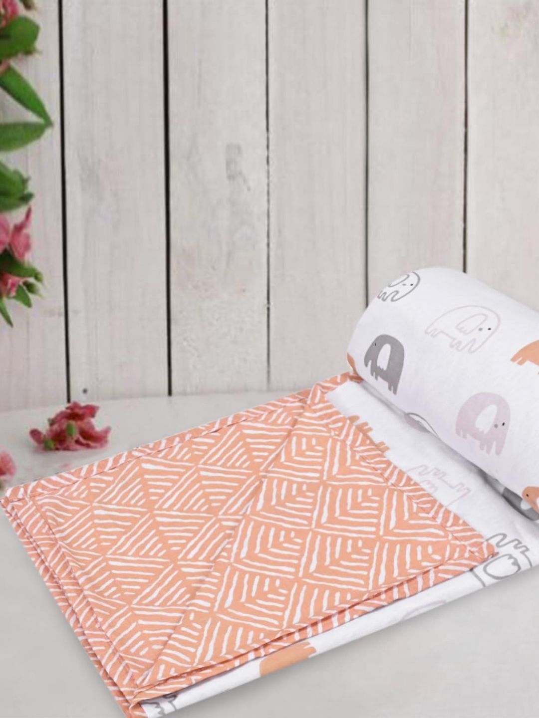 Trance Home Linen Terra Tots Cotton Reversible Baby Dohar  Blanket