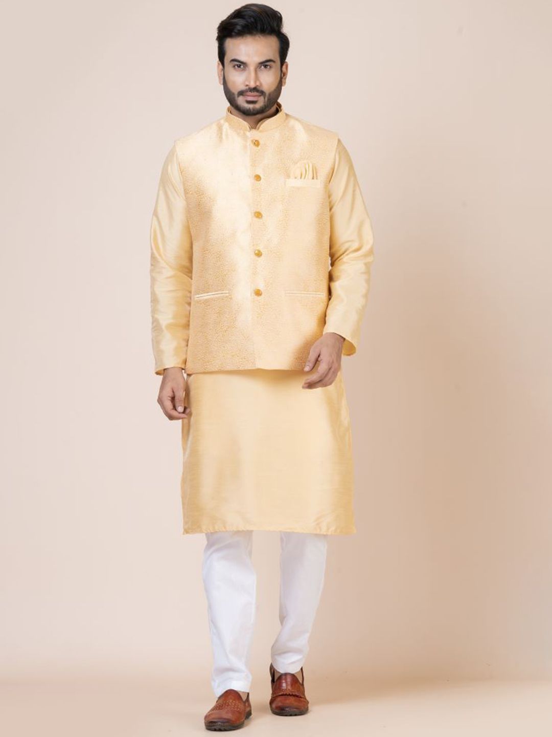 Nawaz's Kurta Mandarin Collar Nehru Jacket