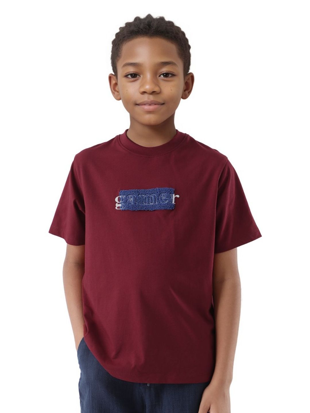 RARE ONES Boys Typography Printed Round Neck Cotton T-shirt