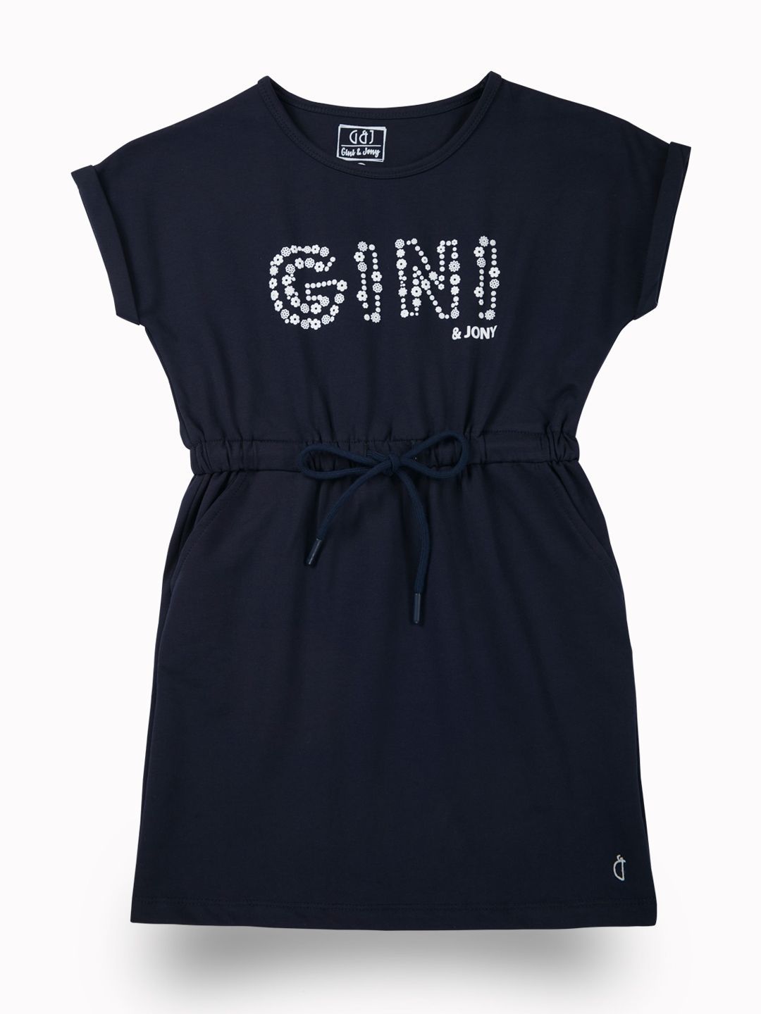 Gini and Jony Kids-Girls Typography Printd A-Line Dress