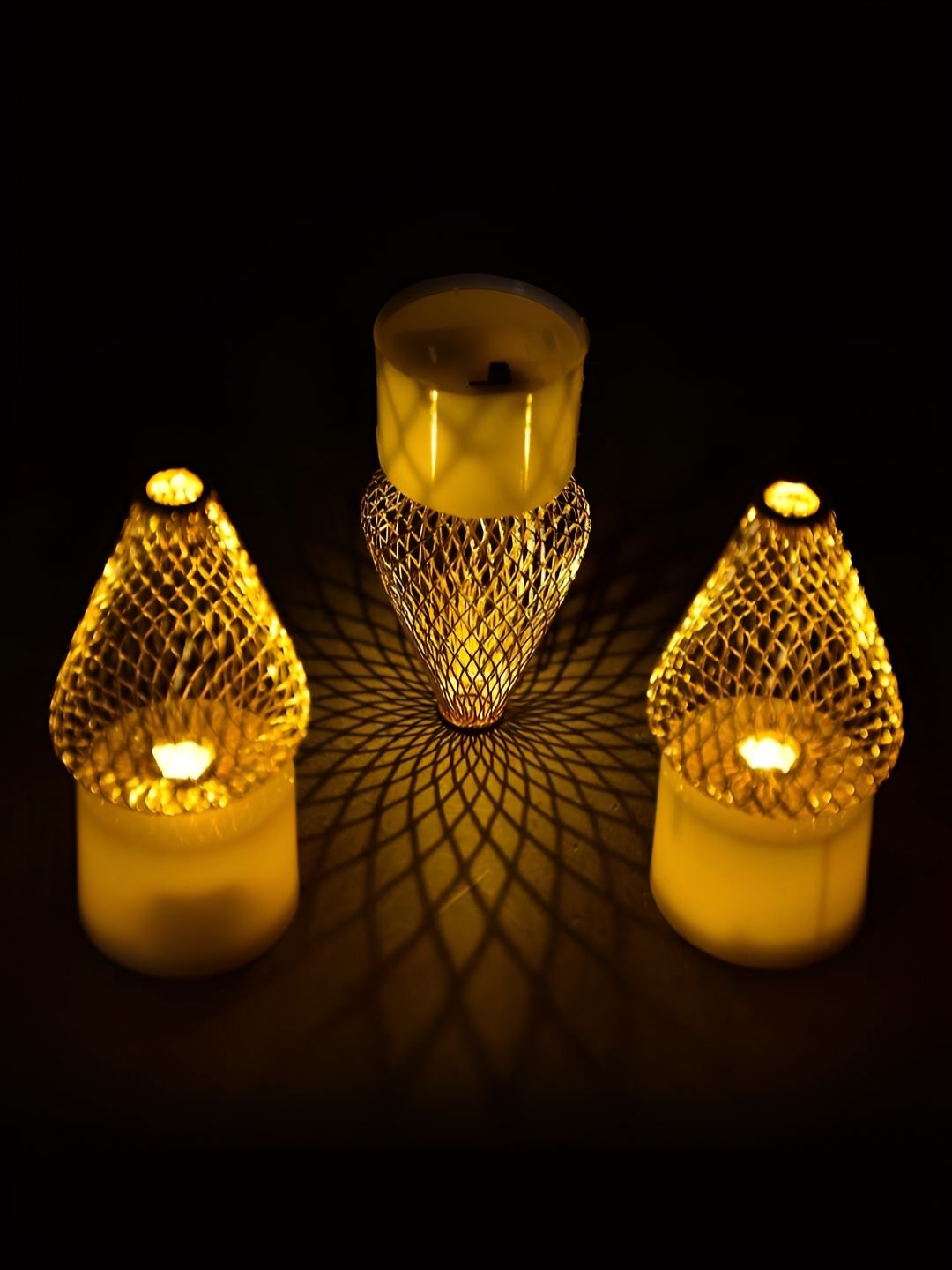 DeoDap cnl acrylic antique 12Pcs Scented 1 Wick Solid Triangle Regular Tea Light Candles