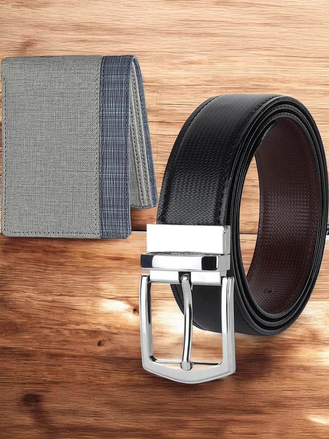 The Roadster Lifestyle Co Men Leather Accessory Gift Set Of Wallet and Belt