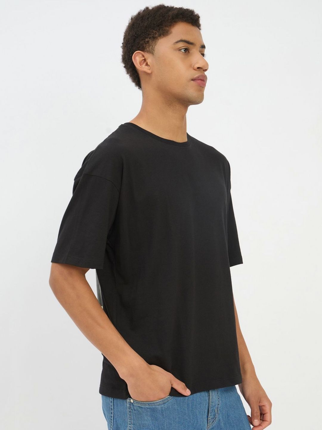 Mast & Harbour Typography Printed Round Neck Short Sleeves Cotton Relaxed Fit T-shirt