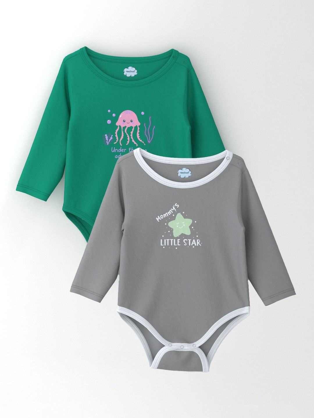 Nauti Nati Girls Pack Of 2 Cotton Printed Bodysuit Offers & Cashback