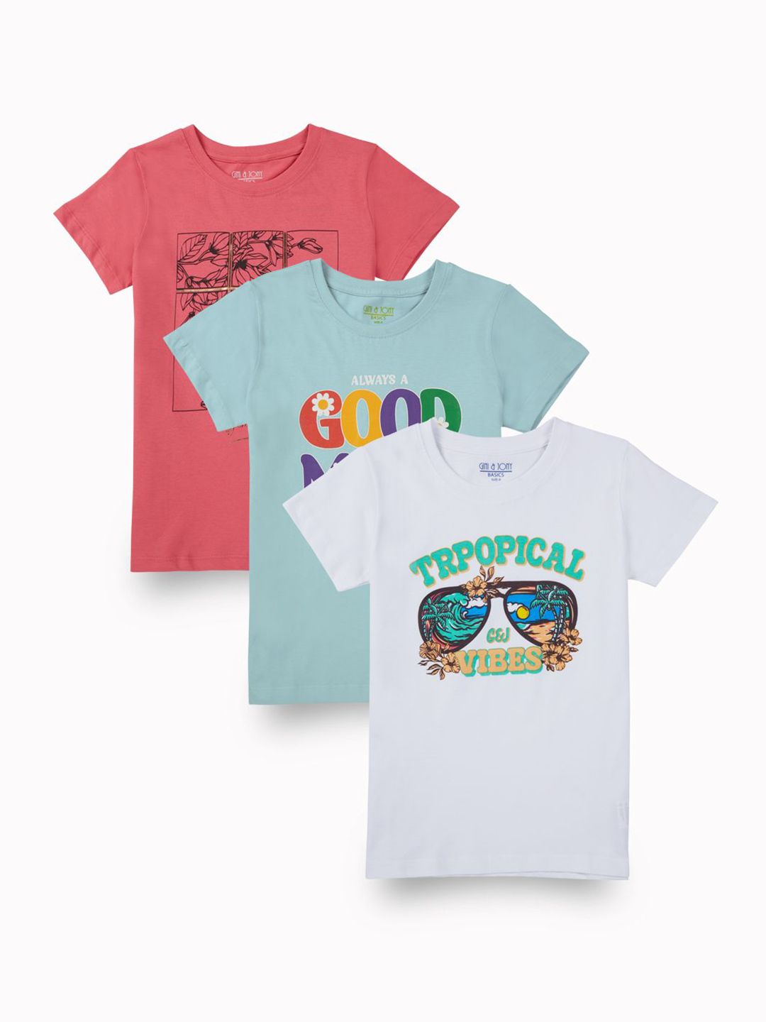 Gini and Jony Girls Graphic Printed Cotton Top
