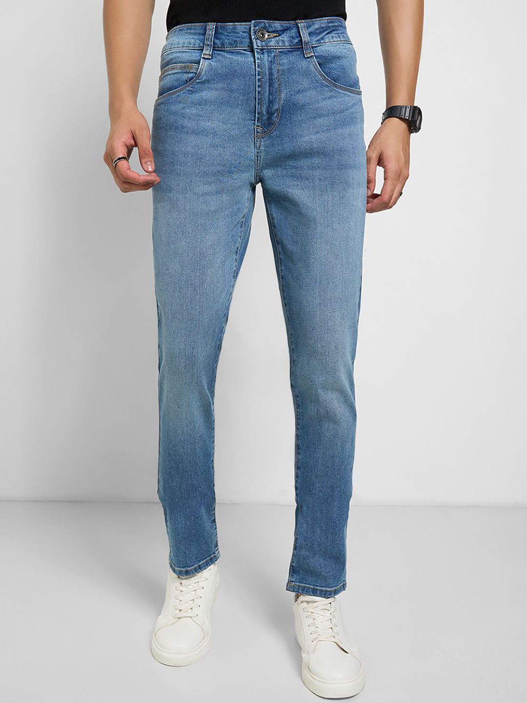 SF JEANS by Pantaloons Men Slim Fit Mid-Rise Light Fade Jeans