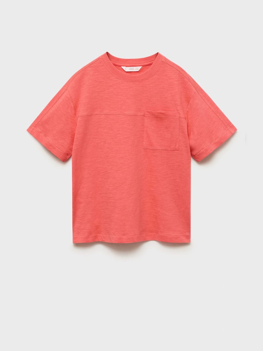 Mango Kids Boys Drop-Shoulder Sleeves Pure Cotton T-shirt