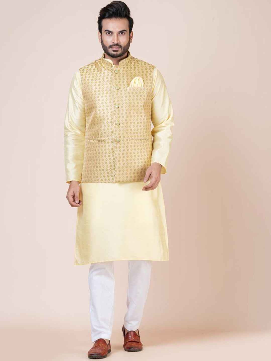 Nawaz's Kurta Men Printed Woven Nehru Jacket