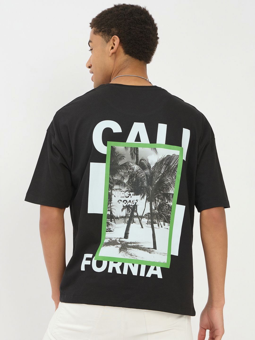 Mast & Harbour Typography Printed Round Neck Short Sleeves Cotton Relaxed Fit T-shirt