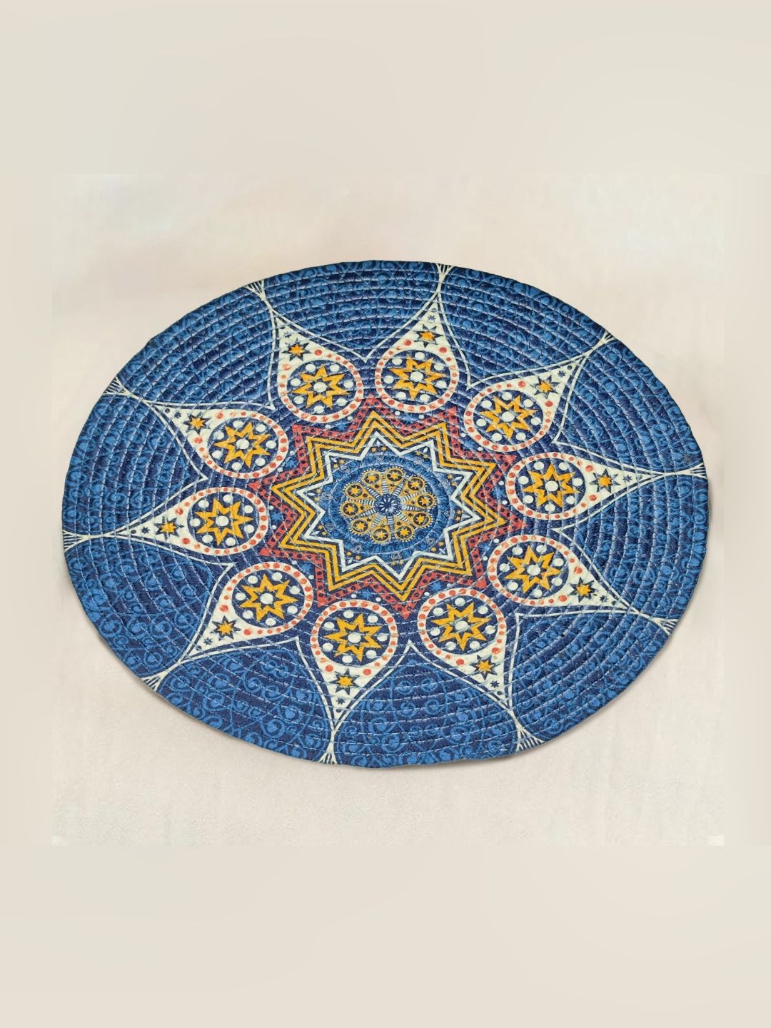 Yellow Weaves 4-Pcs Blue & White Printed Table Placemats