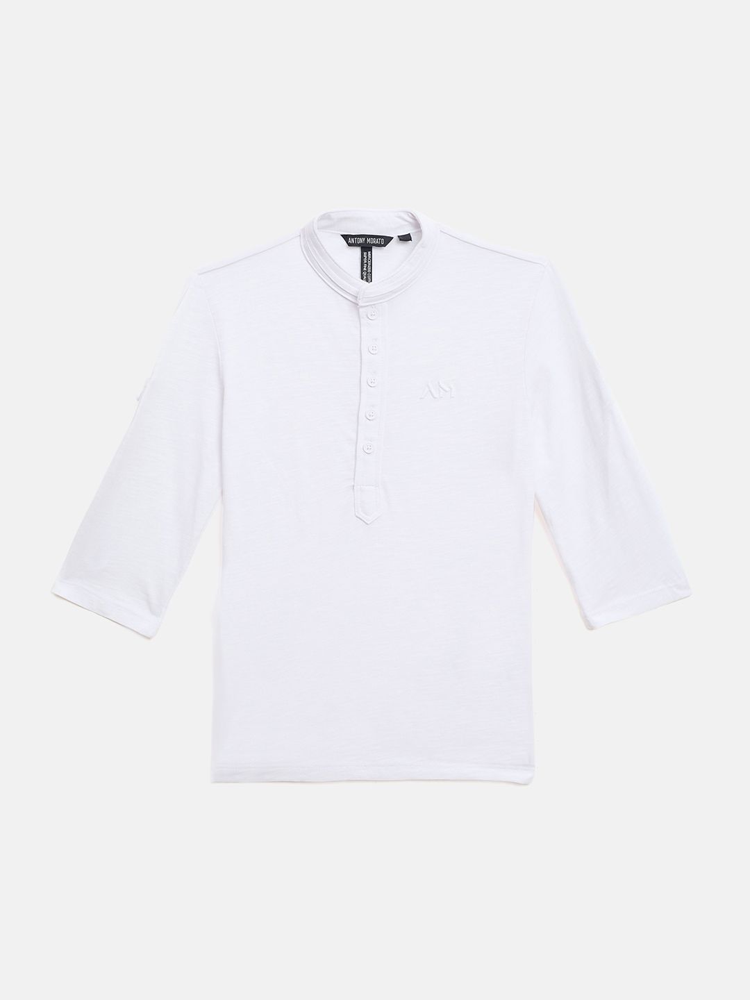 Antony Morato Boys Band Collar Roll-Up Sleeves Pure Cotton T-shirt