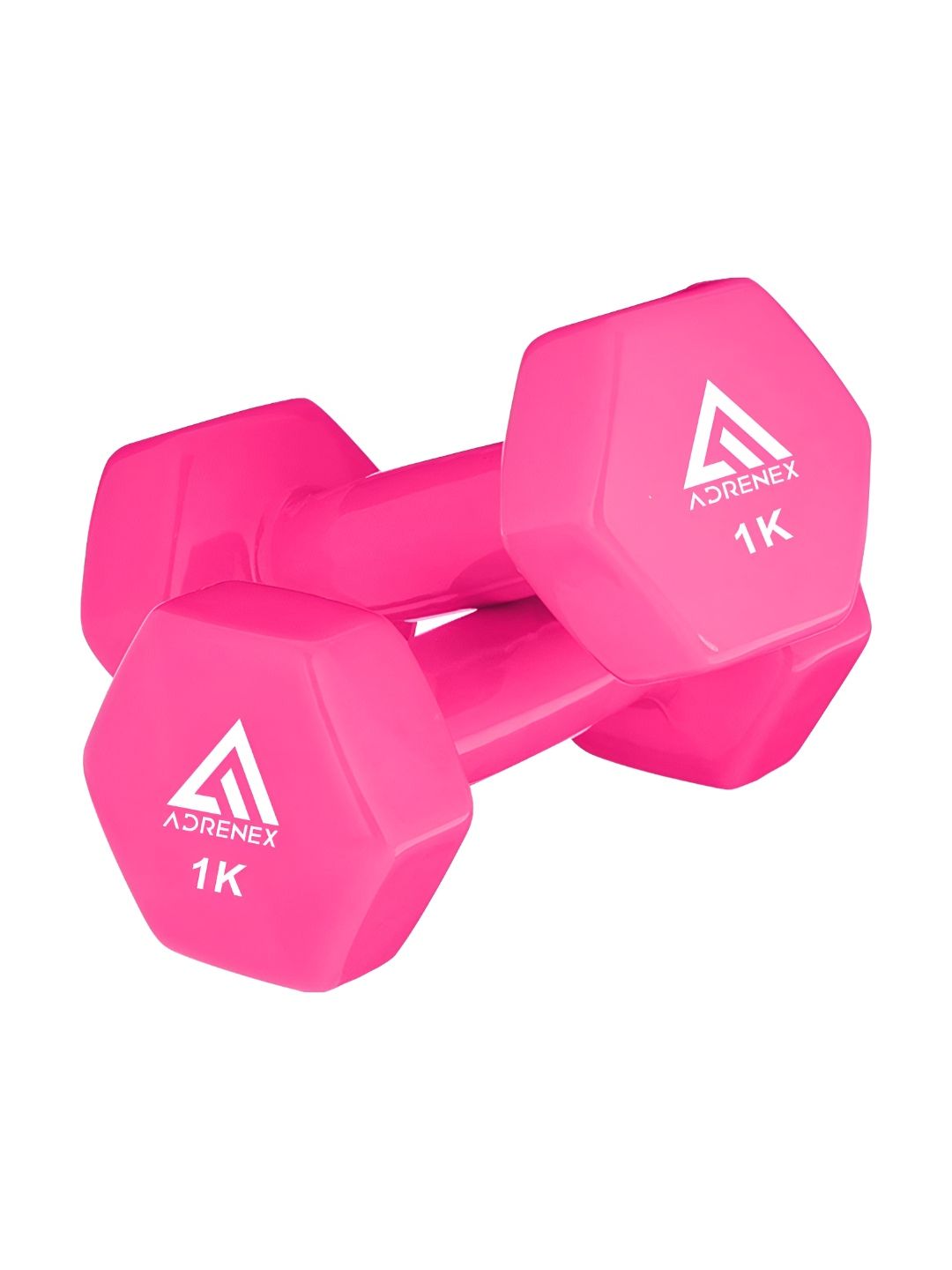 ADRENEX Set Of 2 Hexagon Fixed Weight Dumbbells - 1 kg Each