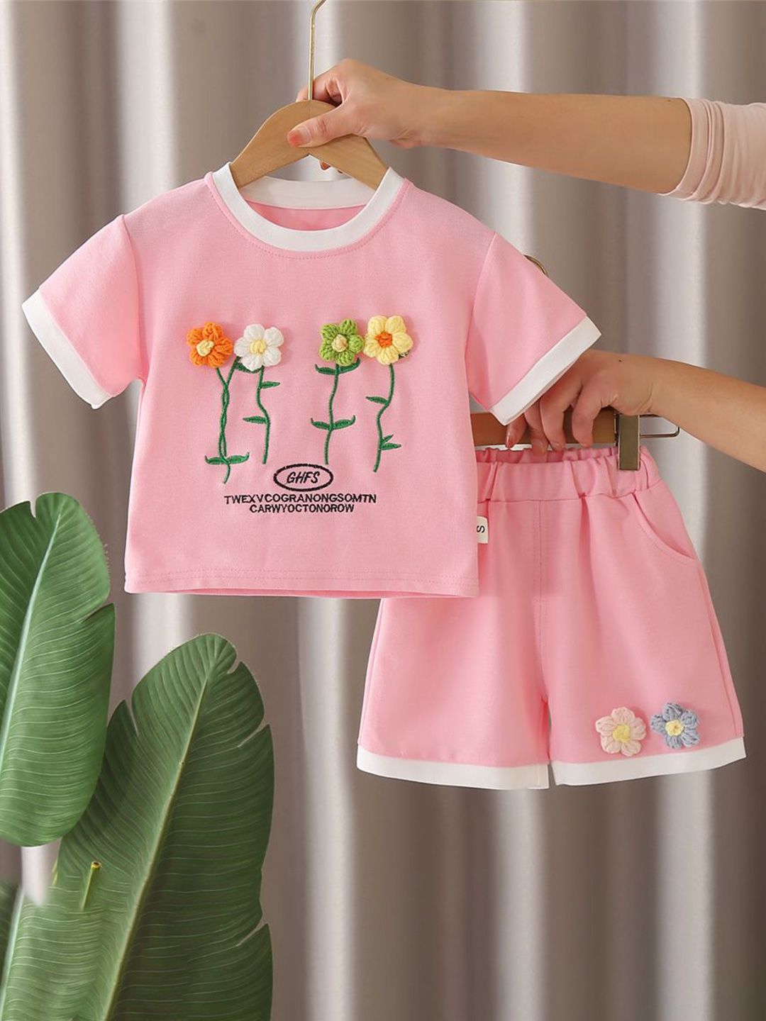 StyleCast x Revolte Girls Printed Round Neck Short Sleeves T-shirt With Shorts