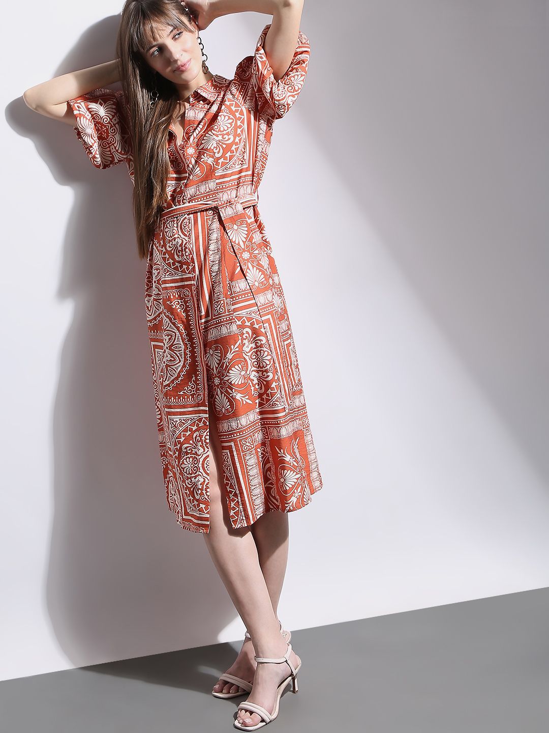 vero moda orange dress Vero Moda Ree Mini Frill Dress