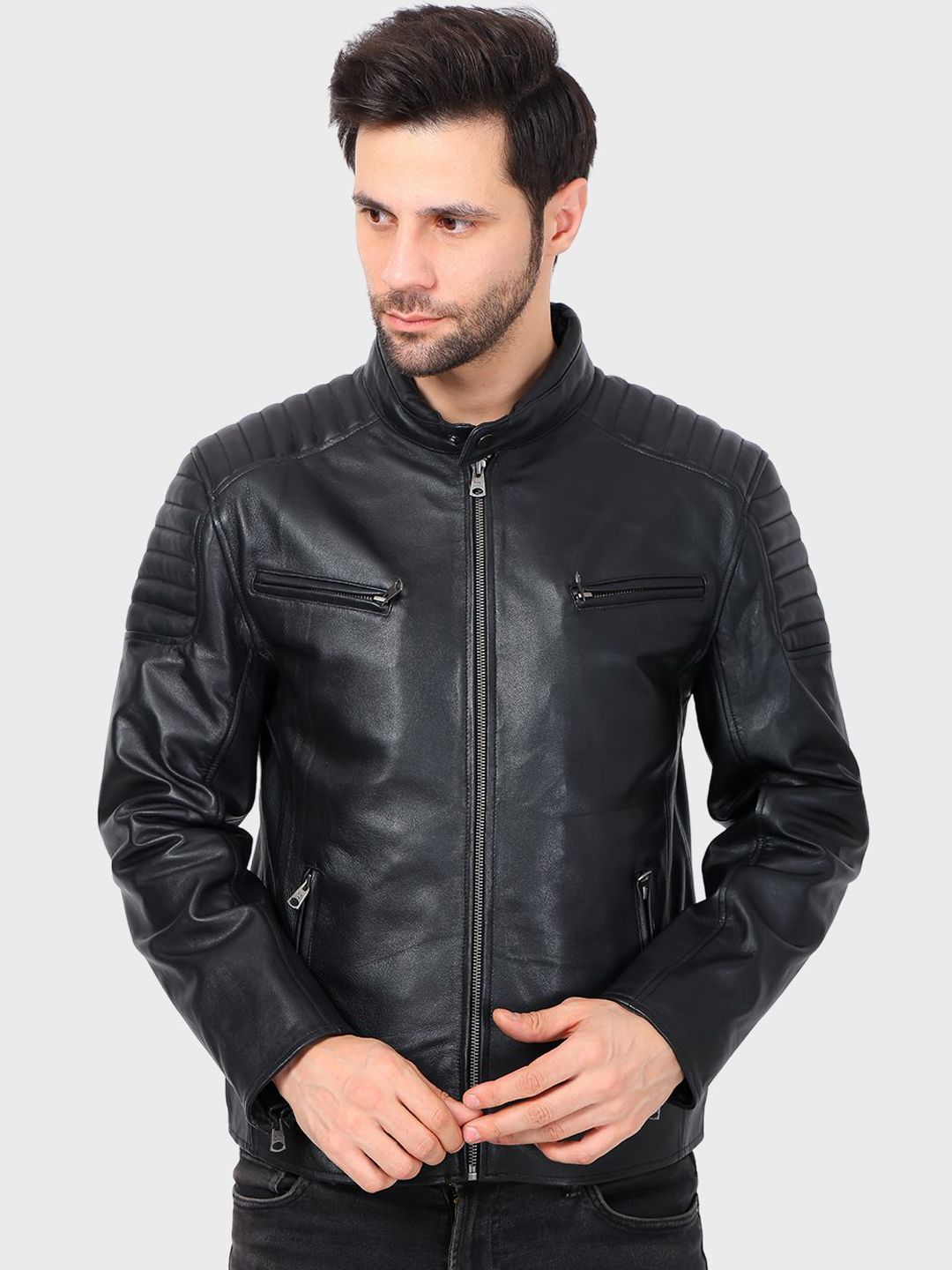 Justanned Eclipse Solid Leather Jacket
