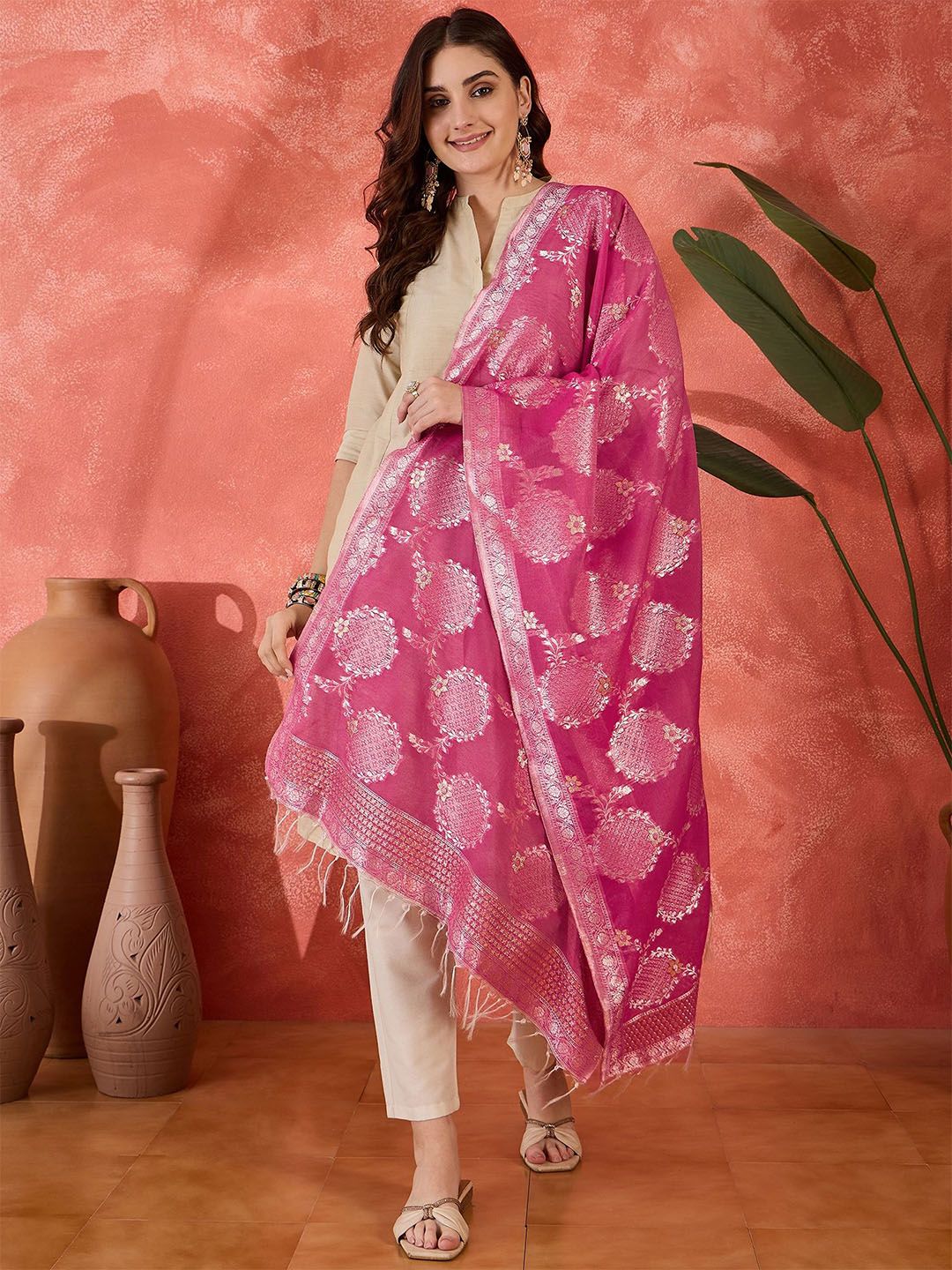 Sangria Zari Woven Design Dupatta