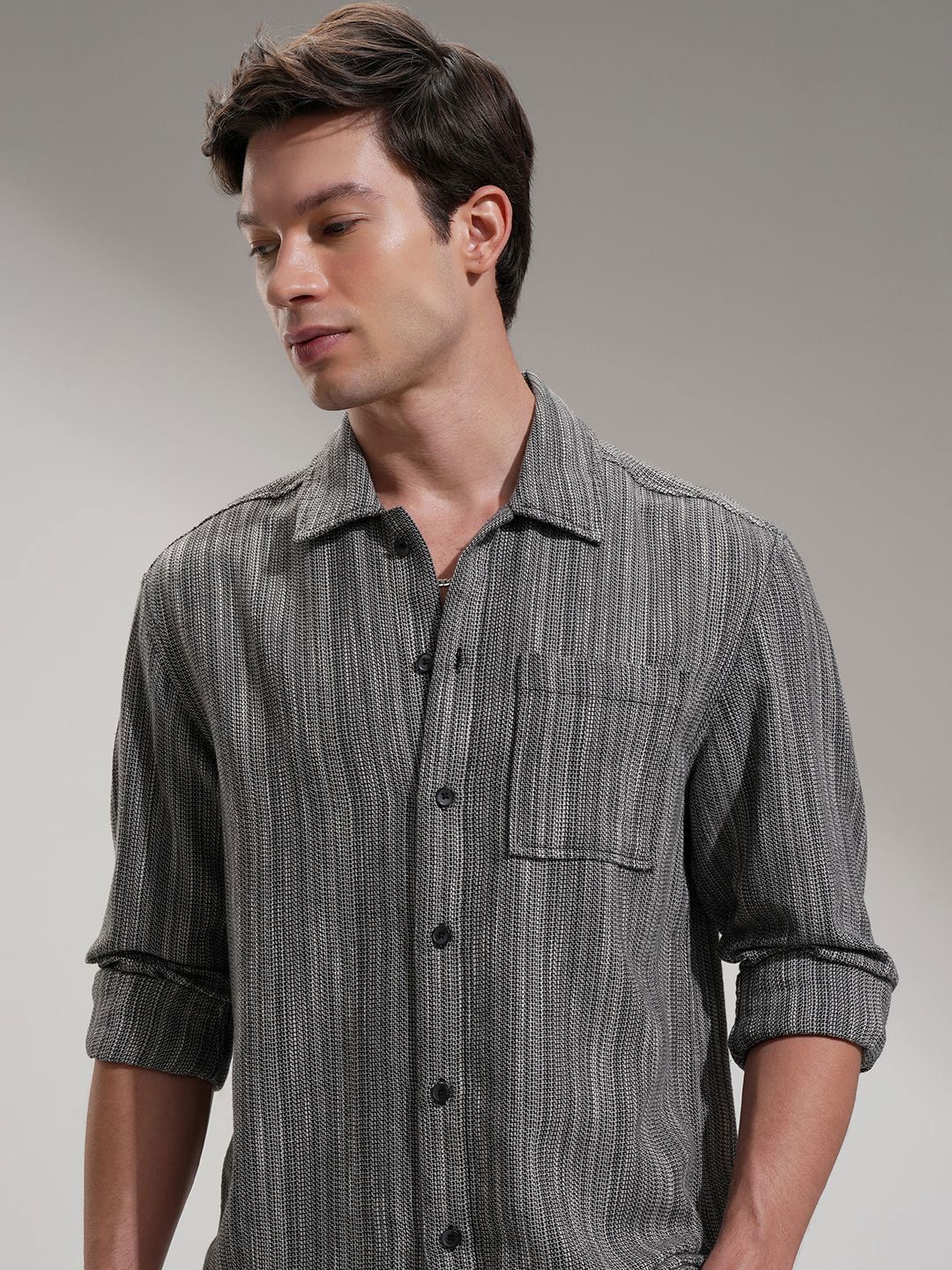 HIGHLANDER Men Comfort Opaque Casual Relaxed Fit Shirt