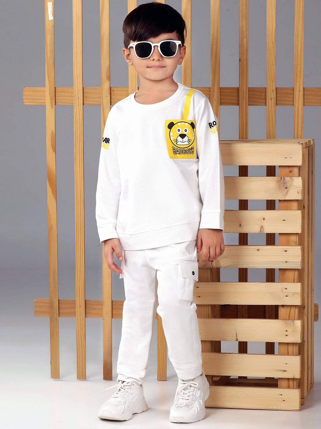 Bad Boys Printed Pure Cotton T-shirt With Joggers