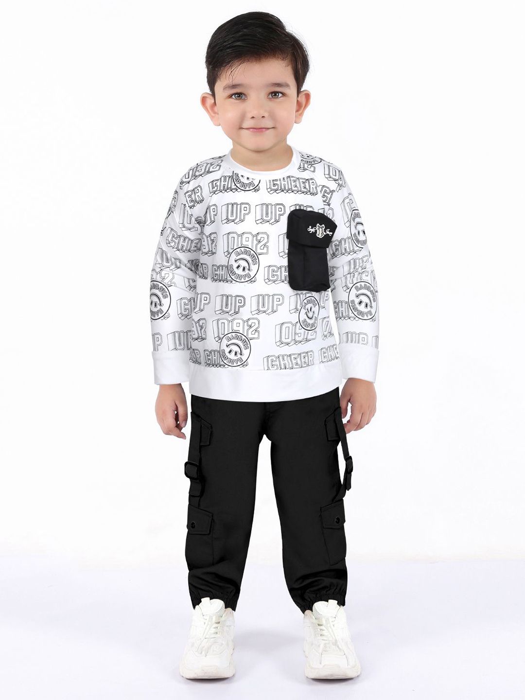 Bad Boys Printed Pure Cotton T-shirt With Joggers