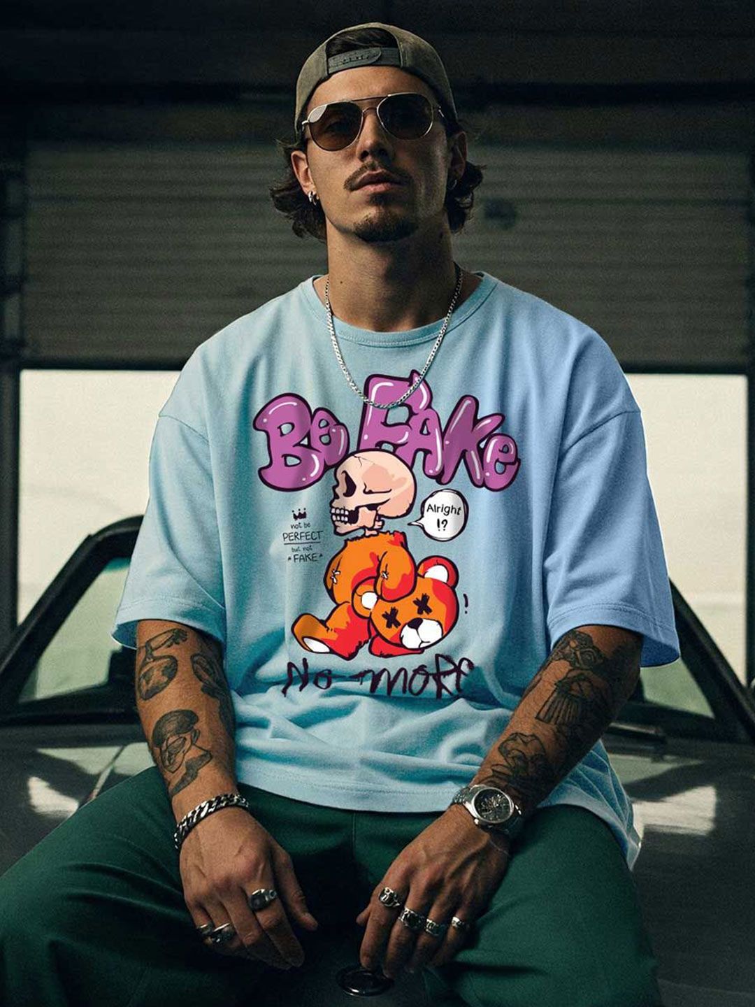 VEIRDO Men Printed Applique T-shirt