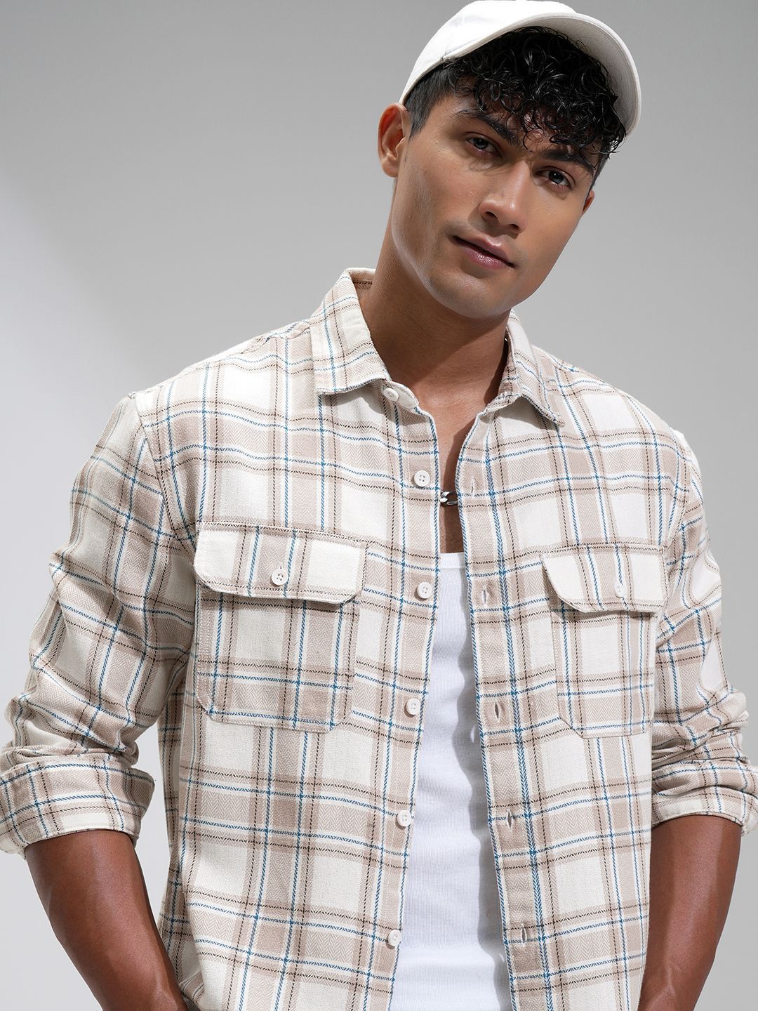 HIGHLANDER Men Comfort Opaque Checked Oversized Casual Shirt