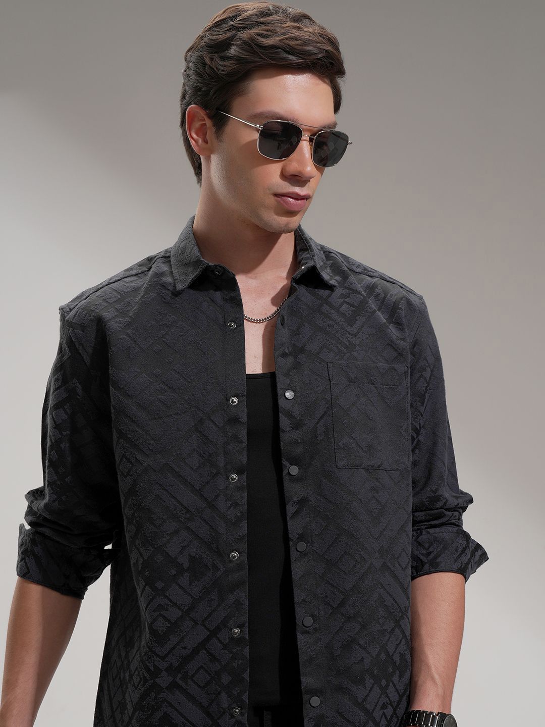 HIGHLANDER HIGHLANDER Men Comfort Opaque Casual Relaxed Fit Shirt